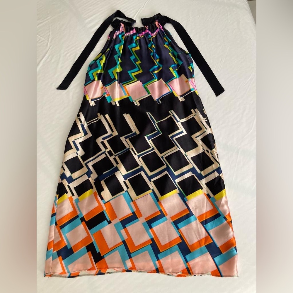 Taylor Silk Halter Midi Dress